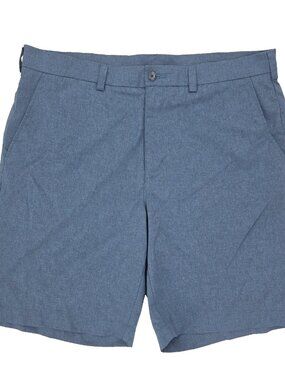 PGA Tour Chino Golf Shorts Mens 36x9" Blue Performance Flat Front Casual